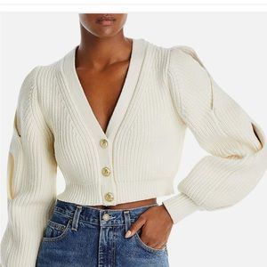 Derek Lam  Women's Twisted Cutout Marcelyn Knit Cardigan AH4 Blue Small